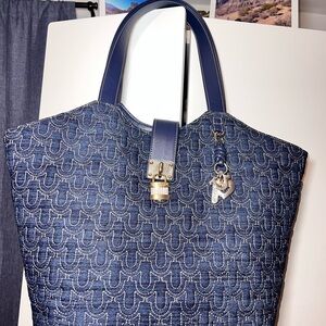 True Religion Blue Patterned Shoulder Bag